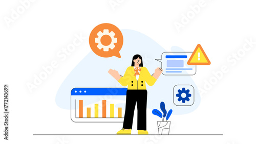Business Risk and Uncertainty Management Flat Vector Illustration
