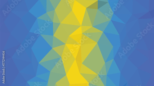 Abstract geometric background with blue and yellow gradient polygonal shapes