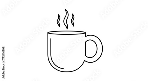 Illustration of a steaming mug for a hot drink