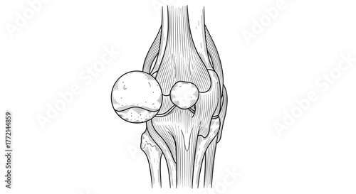 Illustration of knee joint anatomy