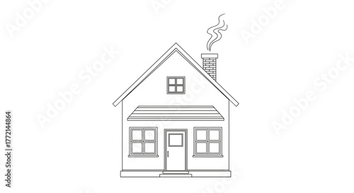Simple house with chimney