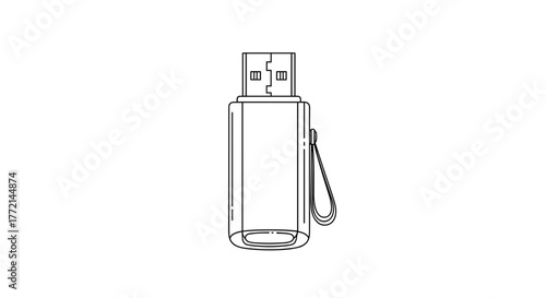 Illustration of a usb flash drive