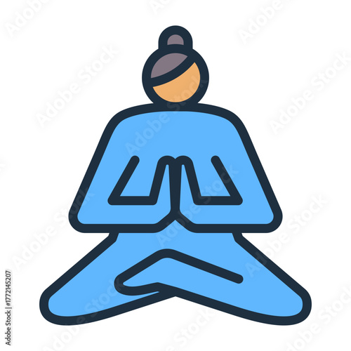 Meditation Icon - Lineal Color