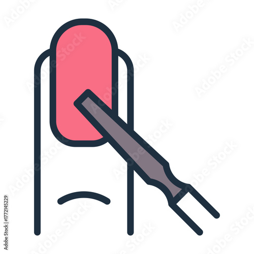 Nail Care Icon - Lineal Color