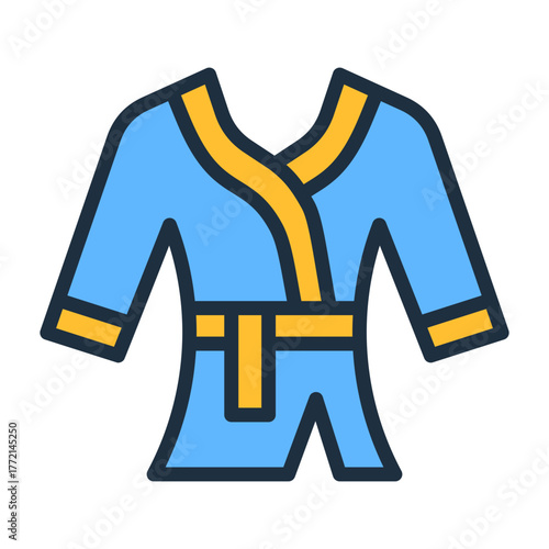 Spa Robe Icon - Lineal Color