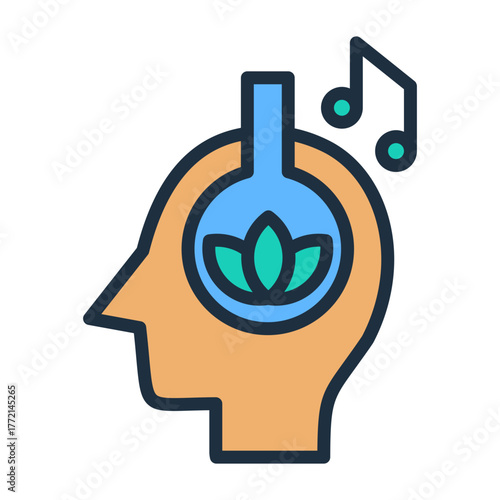 Relaxing Music Icon - Lineal Color