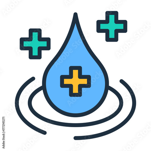 Hydrotherapy Icon - Lineal Color