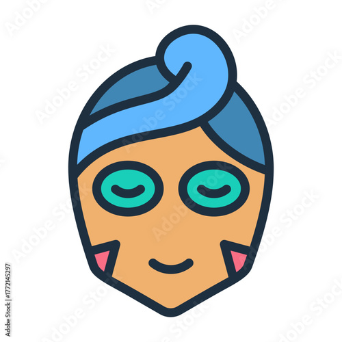 Facial Mask Icon - Lineal Color