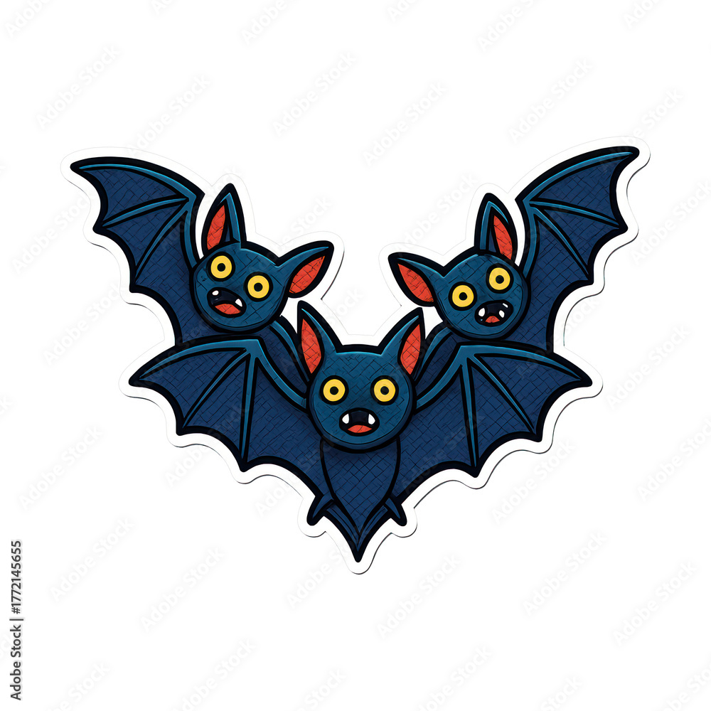 Obraz premium PNG Three cartoon bats illustration.