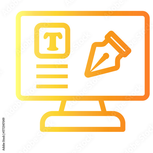 computer Line Gradient Icon