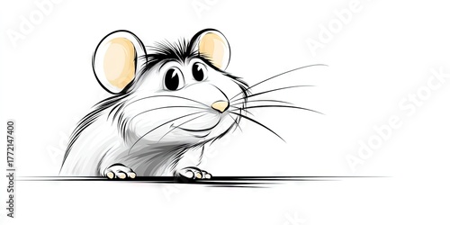 Doodle art of comical mouse character