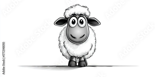 Doodle art of comical sheep character