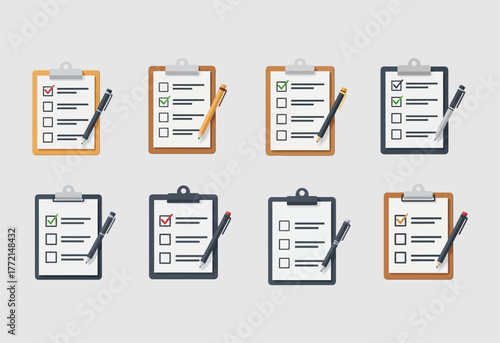 Checklists on Clipboards with Pencils - Task Management and Organization.