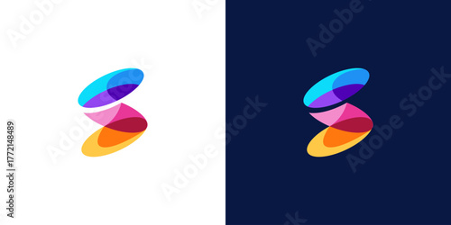 letter s abstract gradient color logo design vector	