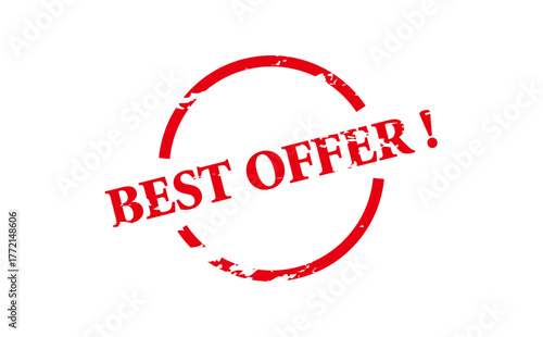 BEST OFFER ! - BEST OFFER ! text written on Red Rubber Stamp 
