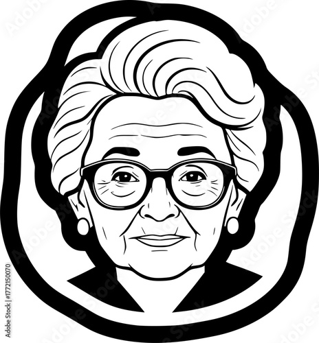 Grandma | Minimalist and Simple Silhouette - Vector illustration
