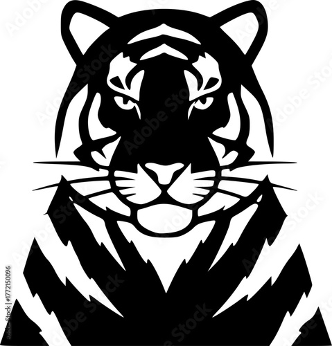 Tiger - Minimalist and Flat Logo - Vector illustration

