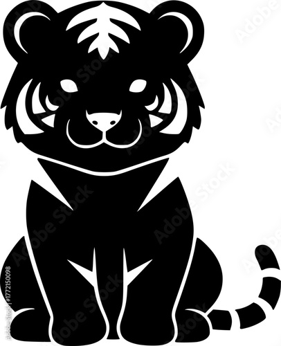Tiger Baby | Minimalist and Simple Silhouette - Vector illustration
