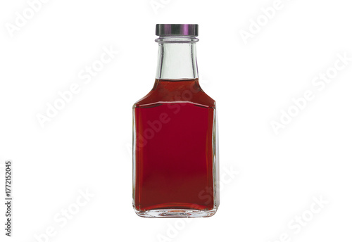 Wallpaper Mural Clear glass bottle filled with dark red liquid isolated on transparent background Torontodigital.ca