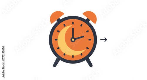 Alarm Clock with Moon Icon for Sleep Time.