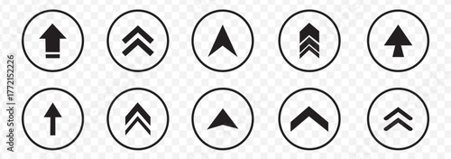 Assorted Black Arrow Icon Set with Swipe Up and Directional Concepts for Web and Mobile Applications. Vector illustration. Eps 10.