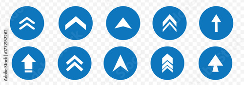 Swipe icon set. Swipe up arrow icons. Arrow buttons for social media. Scroll pictogram. Web icons. Vector illustration. Concepts for Web and Mobile Applications Blue color. Eps 10.