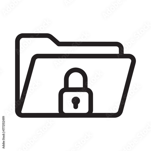 Secure folder icon with padlock symbol for data protection and privacy
