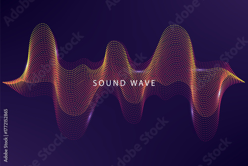 Beautiful and Harmonic Spectrum Sound Waves over a dark purple background