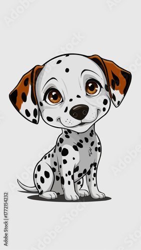 illustration cartoon dalmatian dog with bone