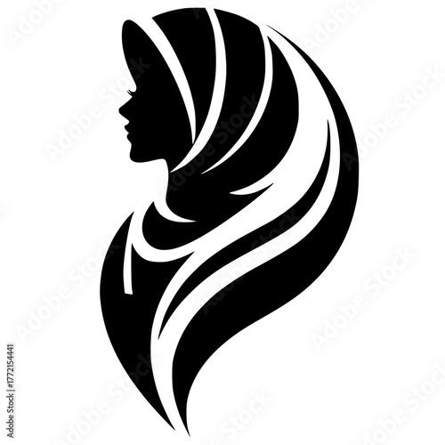 Muslim woman logo silhouette