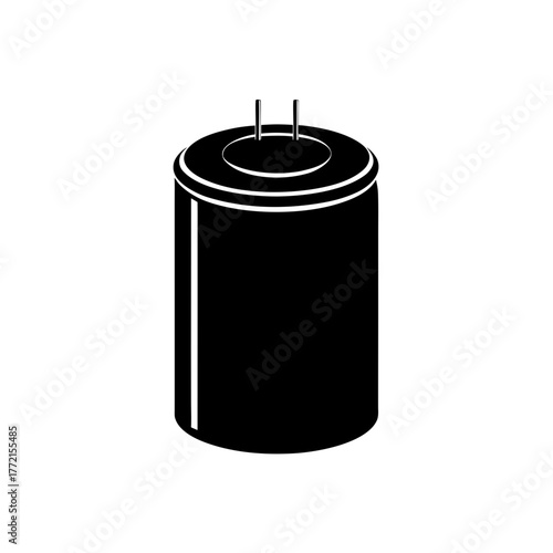 black tin can isolated on white
