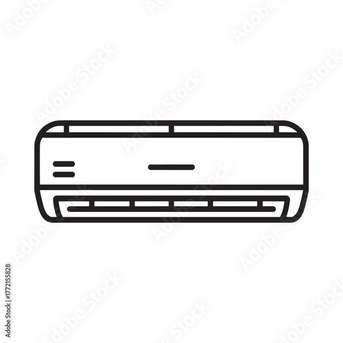 Modern split system air conditioner unit outline icon