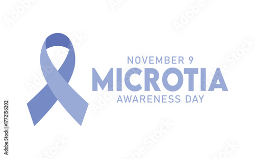 Microtia Awareness Day Poster – Blue Ribbon Design for November 9 Health Campaign