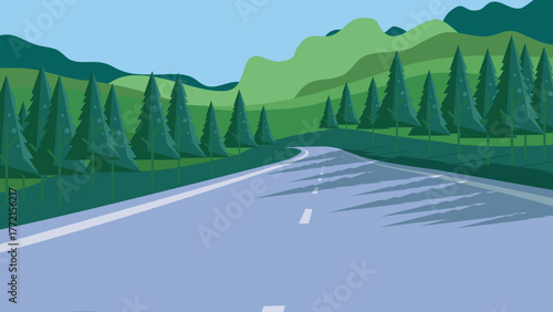 vector mountain road background