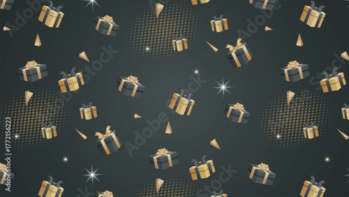 elegant birthday gift pattern vector