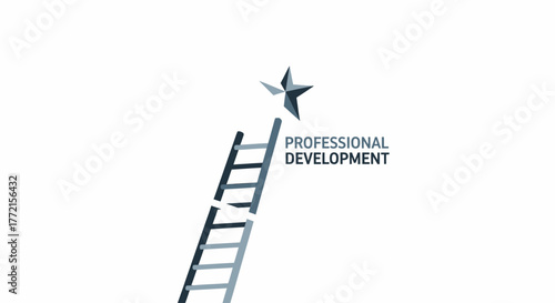 Reach your career goals with professional development, climb the ladder of success and achieve your dreams, step by step to the top, be a star