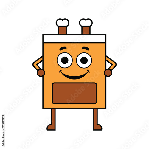 Clay Cooking Stove Mascot with Cheerful Cute Eyes Cartoon Vector Design