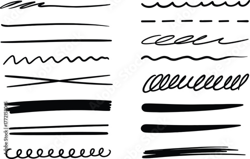 vector illustration of a set of calligraphic design elements