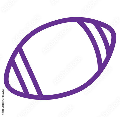Simple purple american football icon for sports themes and modern design elements