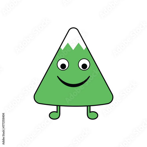 Eco Mountain Mascot Character with Smile Cute Cartoon Vector