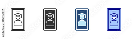 Student Icon Set. Designed In Multi Style