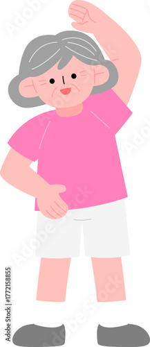 스트레칭 체조하는 할머니