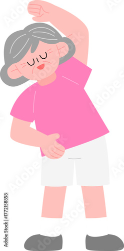 스트레칭 체조하는 할머니