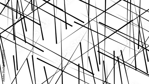 Abstract white background with random black lines, Metal grid isolated on the white background. nervures de Feuillet mores.