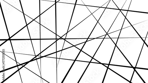 Abstract white background with random black lines, Abstract lines in black and white tone of many squares and rectangle.