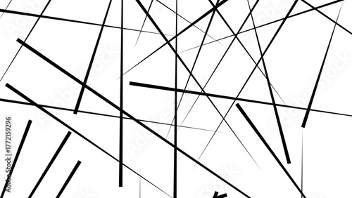 Abstract white background with random black lines, Abstract lines in black and white tone of many squares and rectangle.