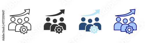 Skill Development Icon Set. Designed In Multi Style