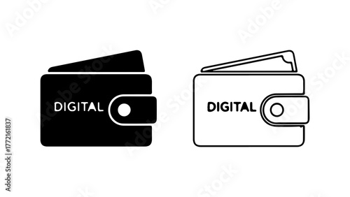 Digital wallet icon with transparent background
