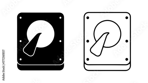 Hard drive icon with transparent background