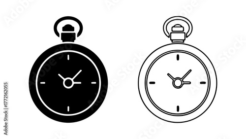 Antique pocket watch with transparent background